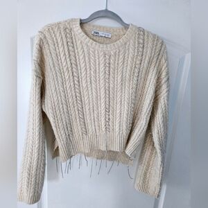 Zara Beige Sweater. Size Small
